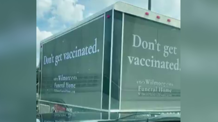 'Don't get vaccinated': Ad for 'funeral home' spreads message to the unvaccinated