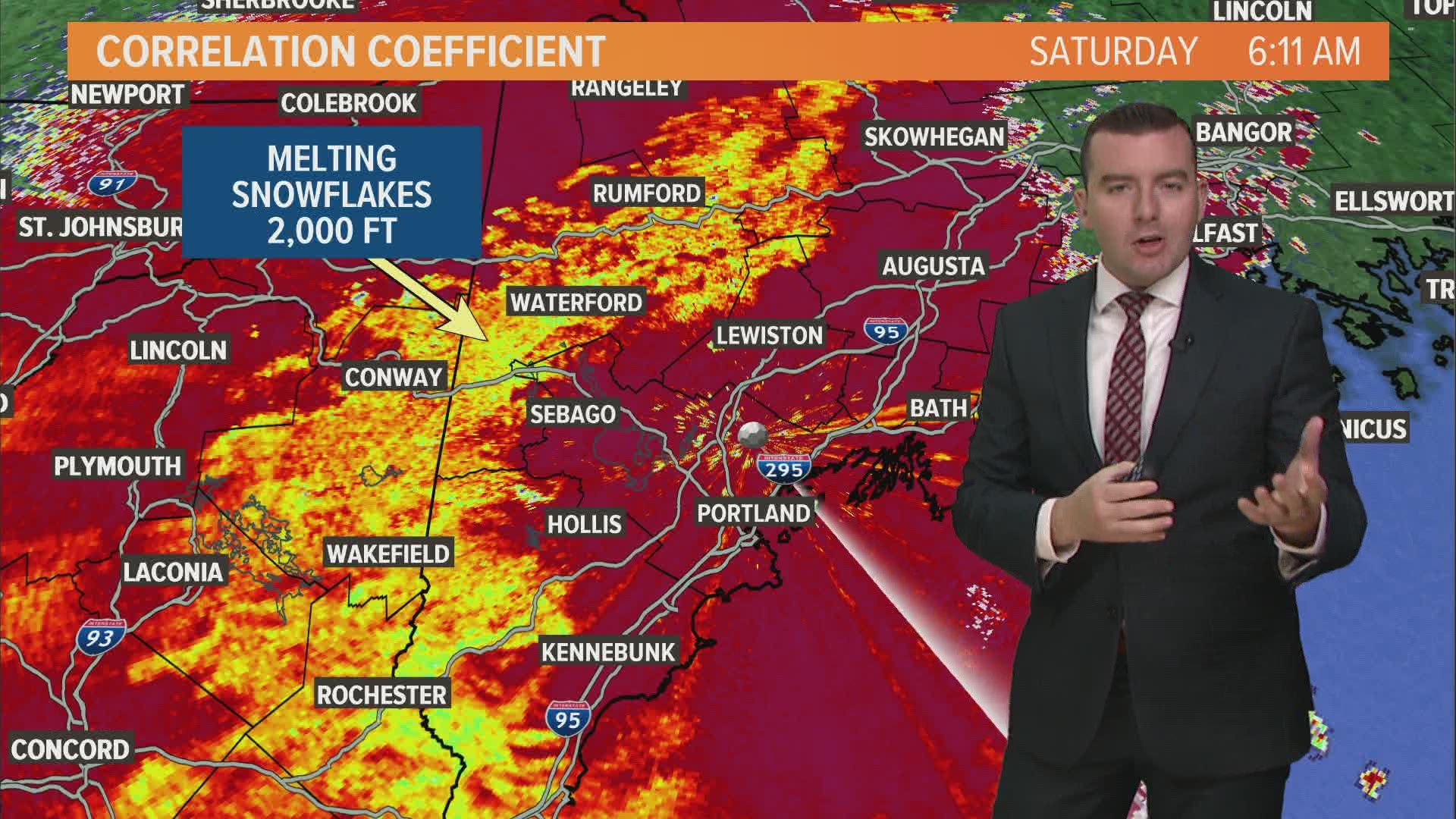 Meteorologist Ryan Breton explains why the radar looks like heavy rain - but it's actually picking up on melting snowflakes.