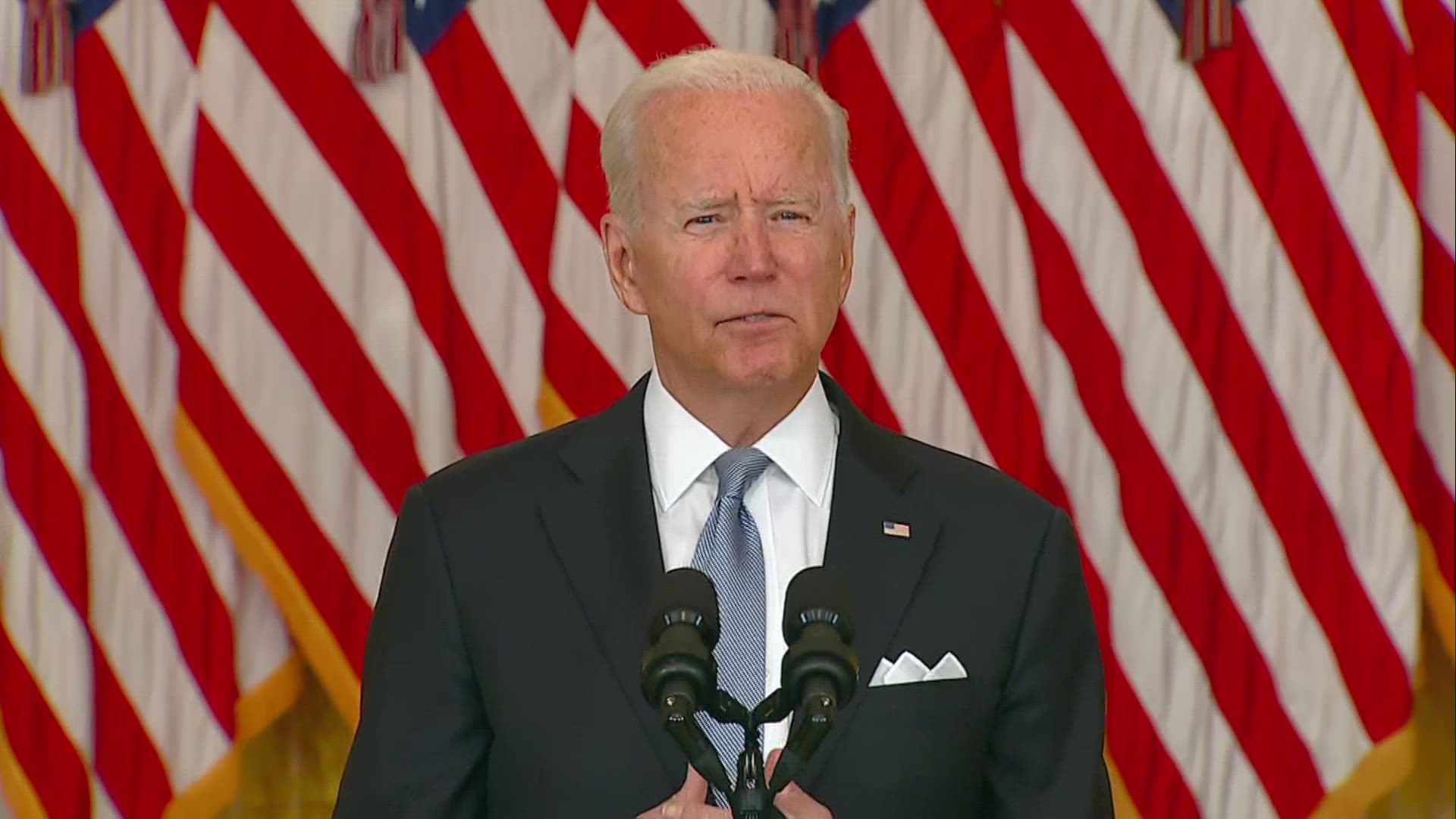 President Biden spoke Monday about the situation in Afghanistan saying the Afghanistan political leaders gave up and the Afghan military collapsed.