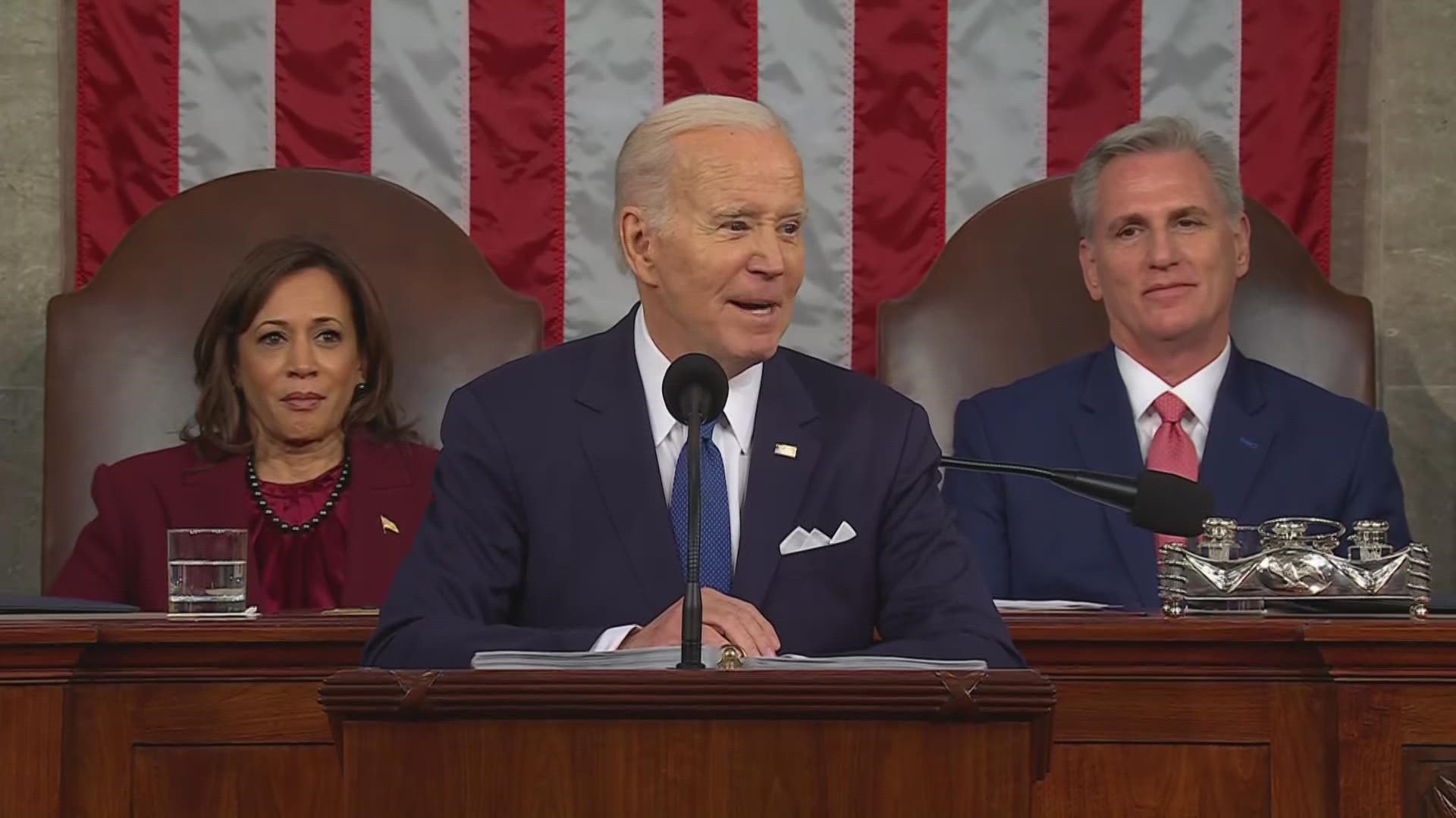 Biden also drew shouts and groans from Republicans after accusing the GOP of threatening to end Medicare and Social Security.