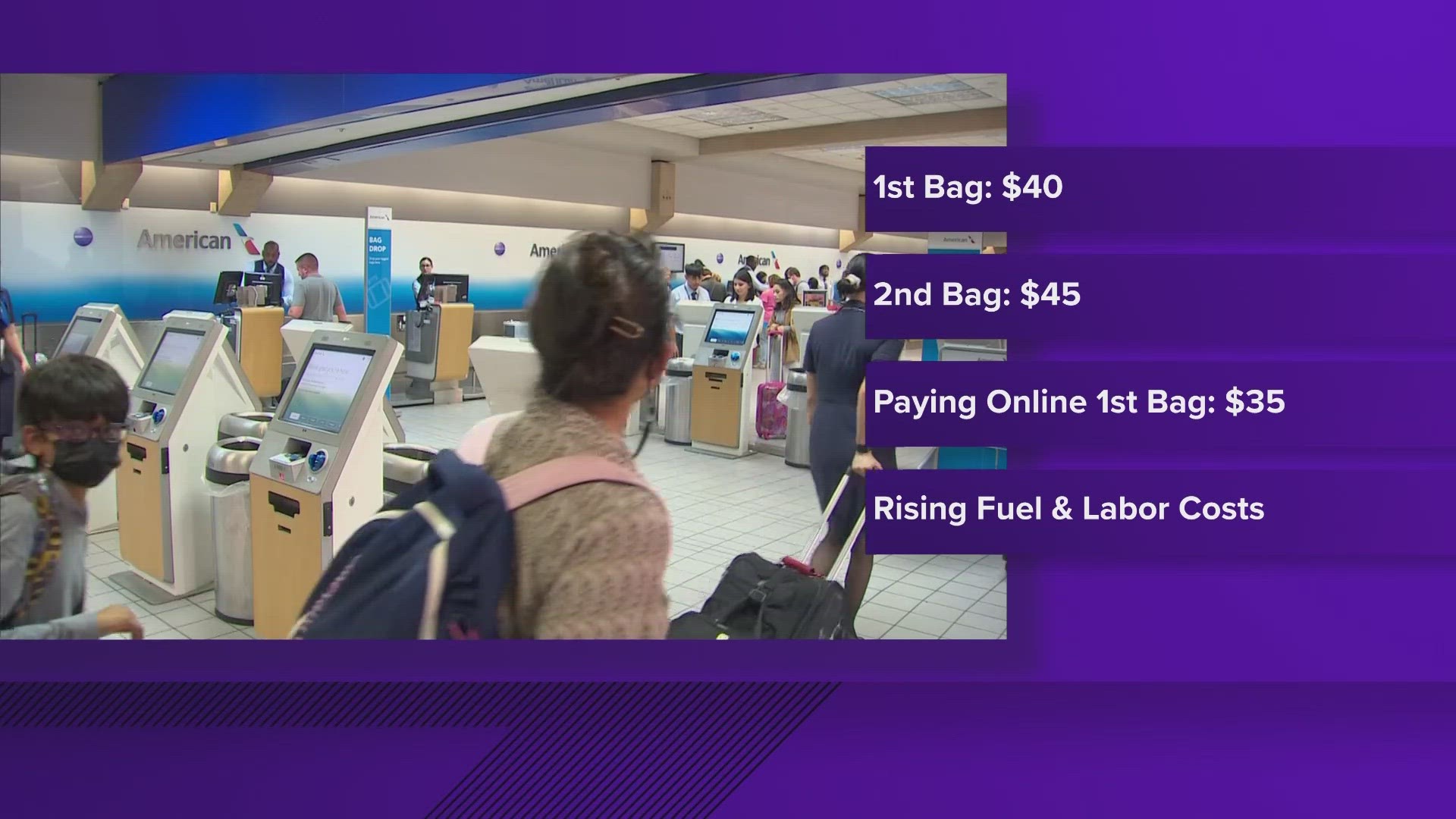 The cost of checking a bag on American Airlines is going up.