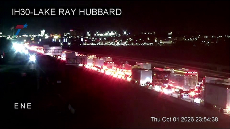 Major accident closed all eastbound lanes of Interstate 30 on the Lake Ray Hubbard bridge