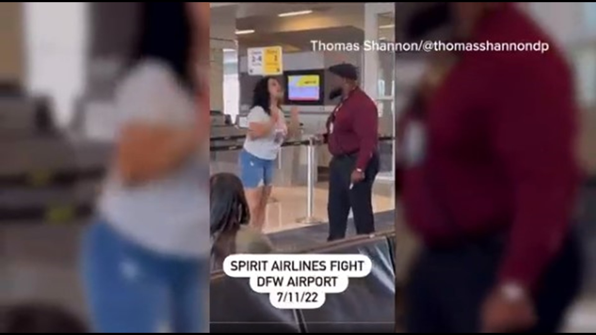 The airline and airport told WFAA it was aware of the incident and does not tolerate violence of any kind. They added that they are working with law enforcement.