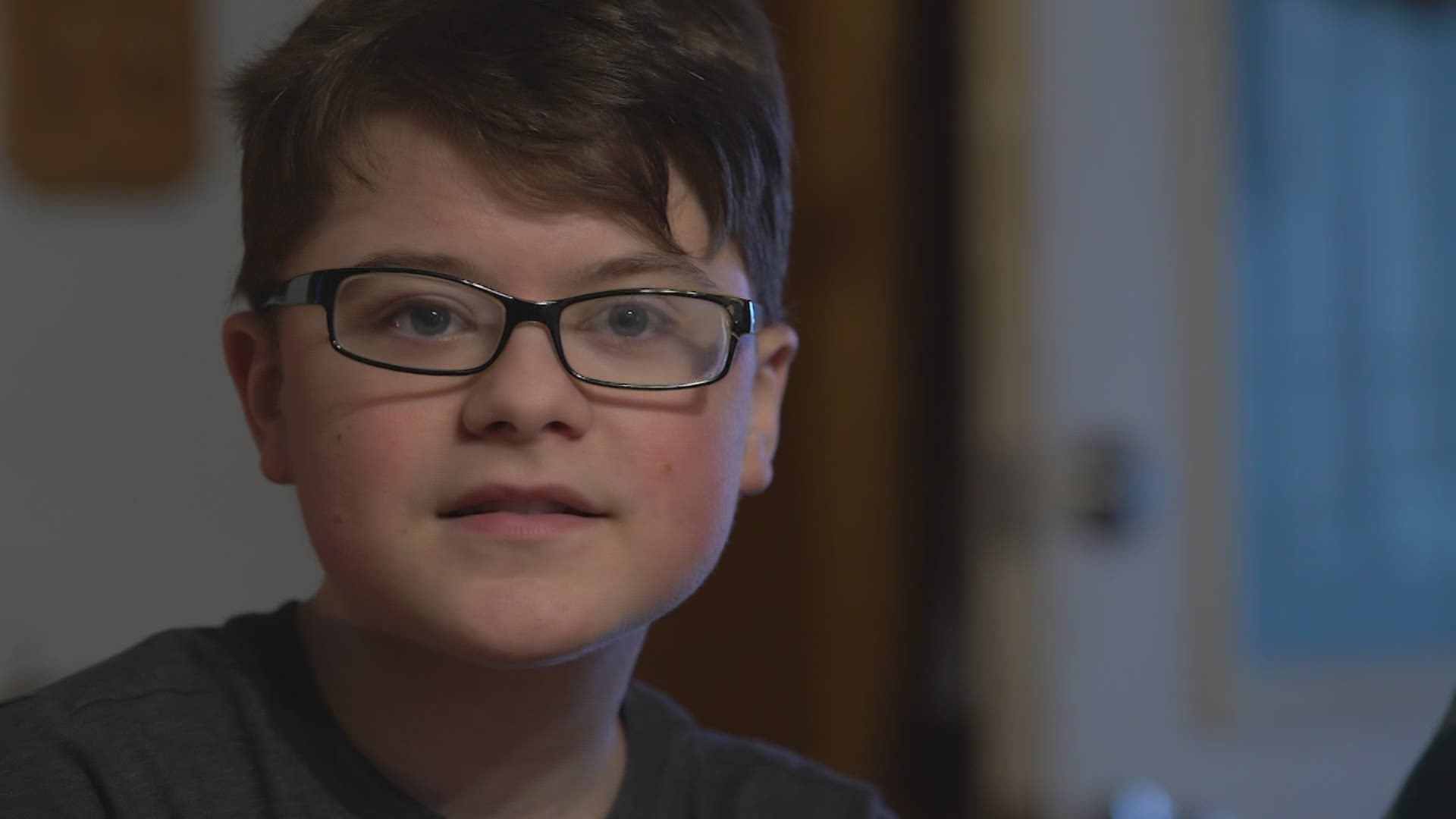 12-year-old Brayden has had a pacemaker for 10 years.