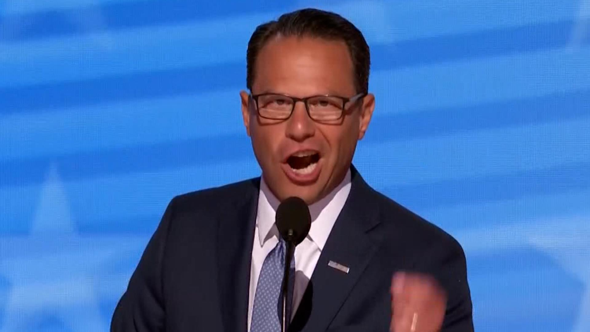 Pennsylvania Gov. Josh Shapiro spoke at the Democratic National Convention in Chicago on Wednesday night.