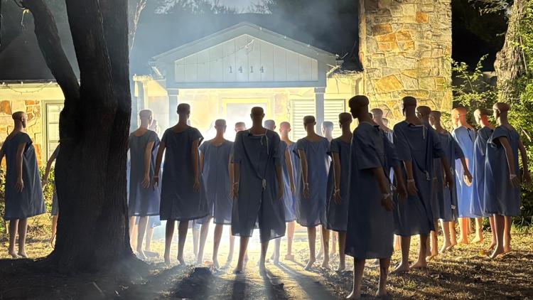 This Dallas artist turned his yard into a creepy hospital filled with 40 mannequins