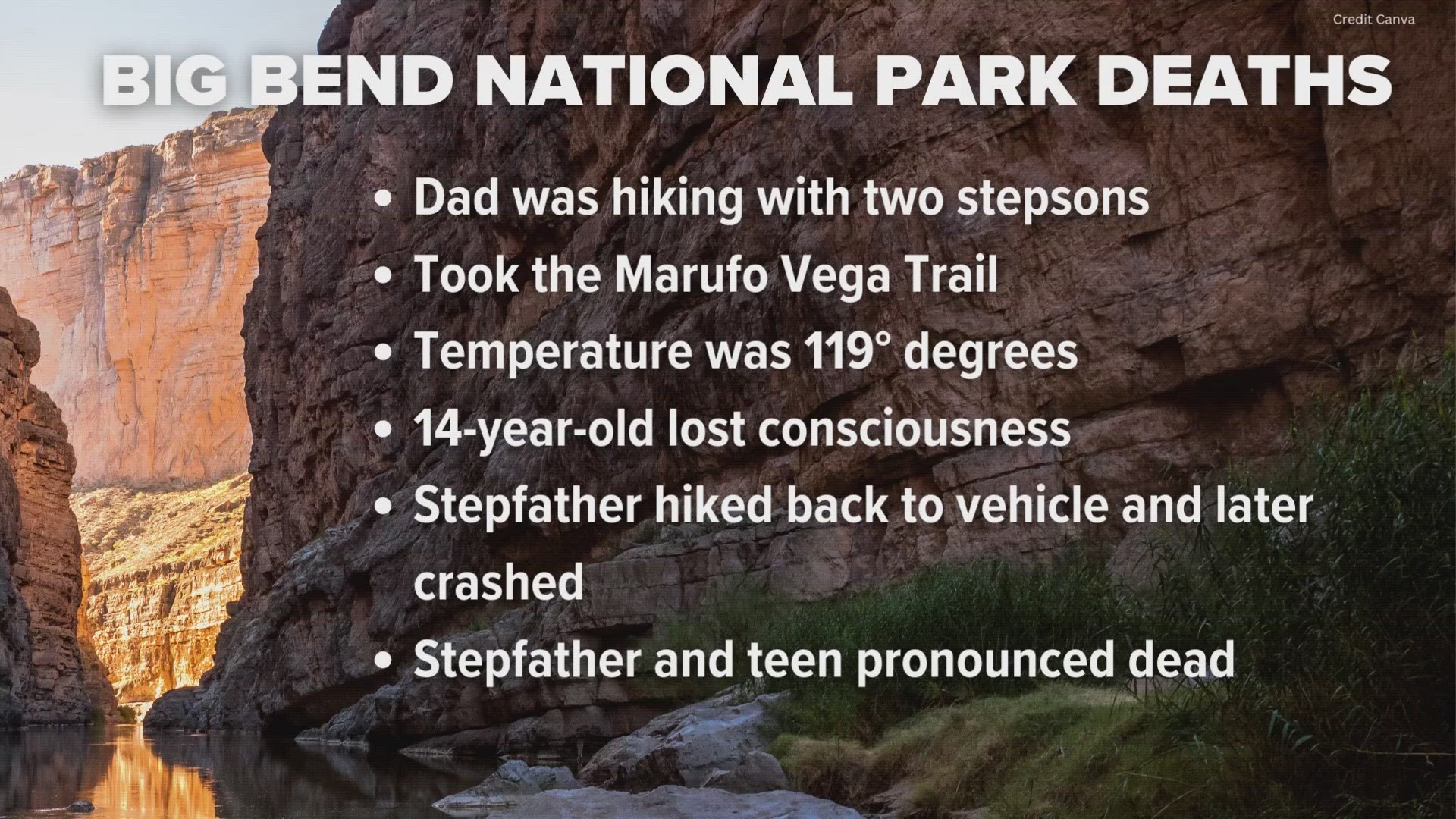 A father and his two stepsons from Florida were hiking the Marufo Vega Trail, officials said.