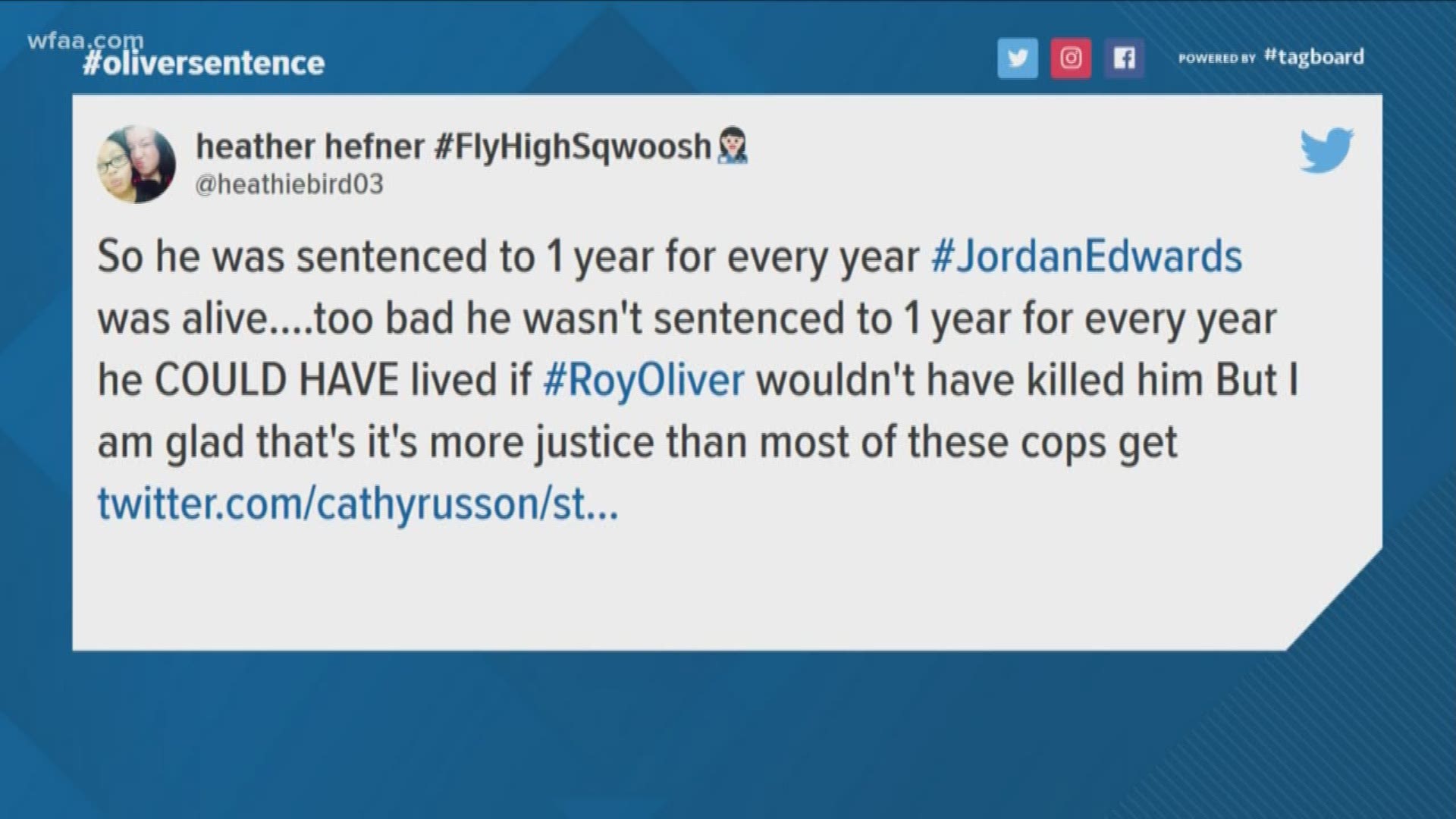 Community responds to Roy Oliver's sentencing for murder of Jordan Edwards