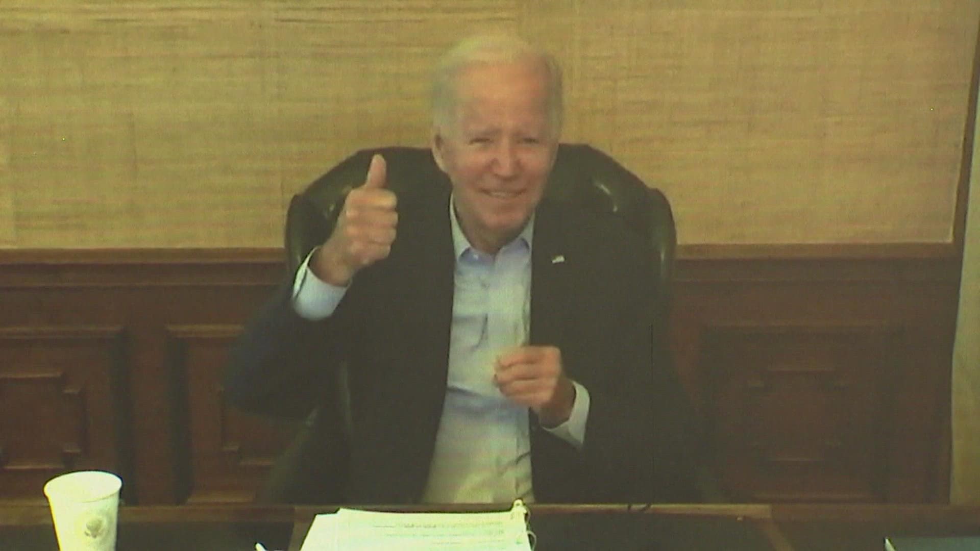 Biden's symptoms include a sore throat, runny nose, cough and body aches.
