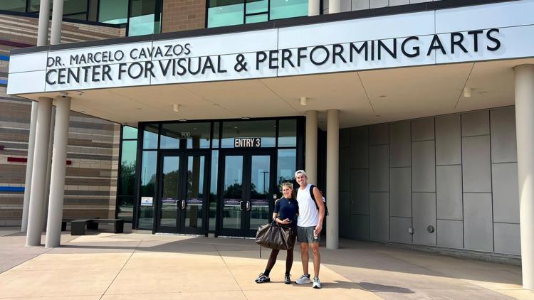 Savannah Banana, DWTS partner practice at North Texas ISD facility after playing at Globe Life