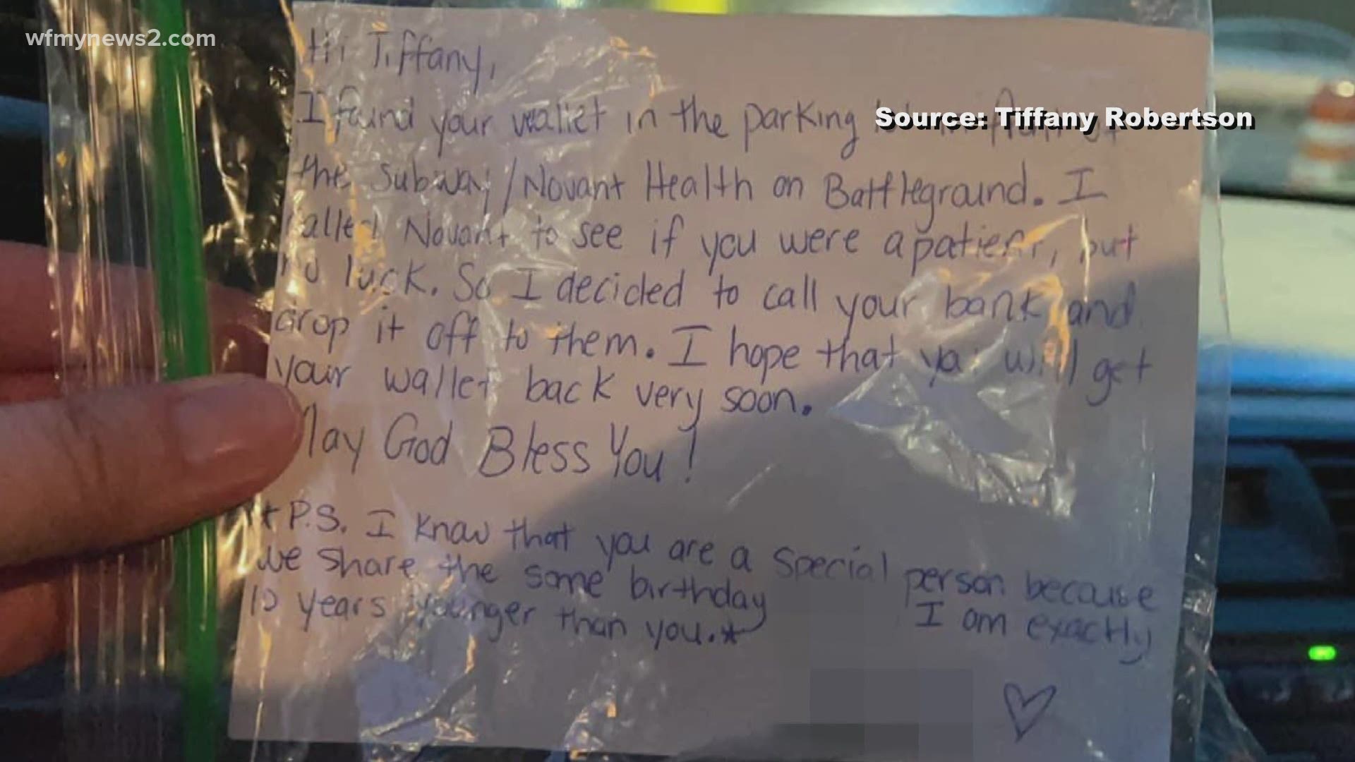 A Greensboro woman got a pleasant surprise from a total stranger after she thought her wallet was gone for good.