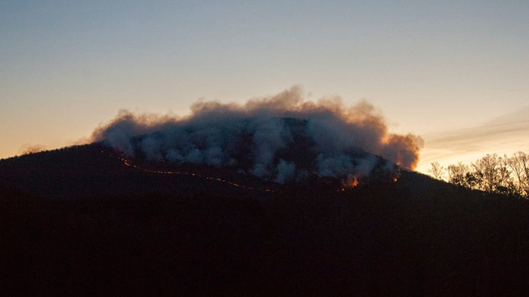 Pilot Mountain wildfire: 500 acres burning