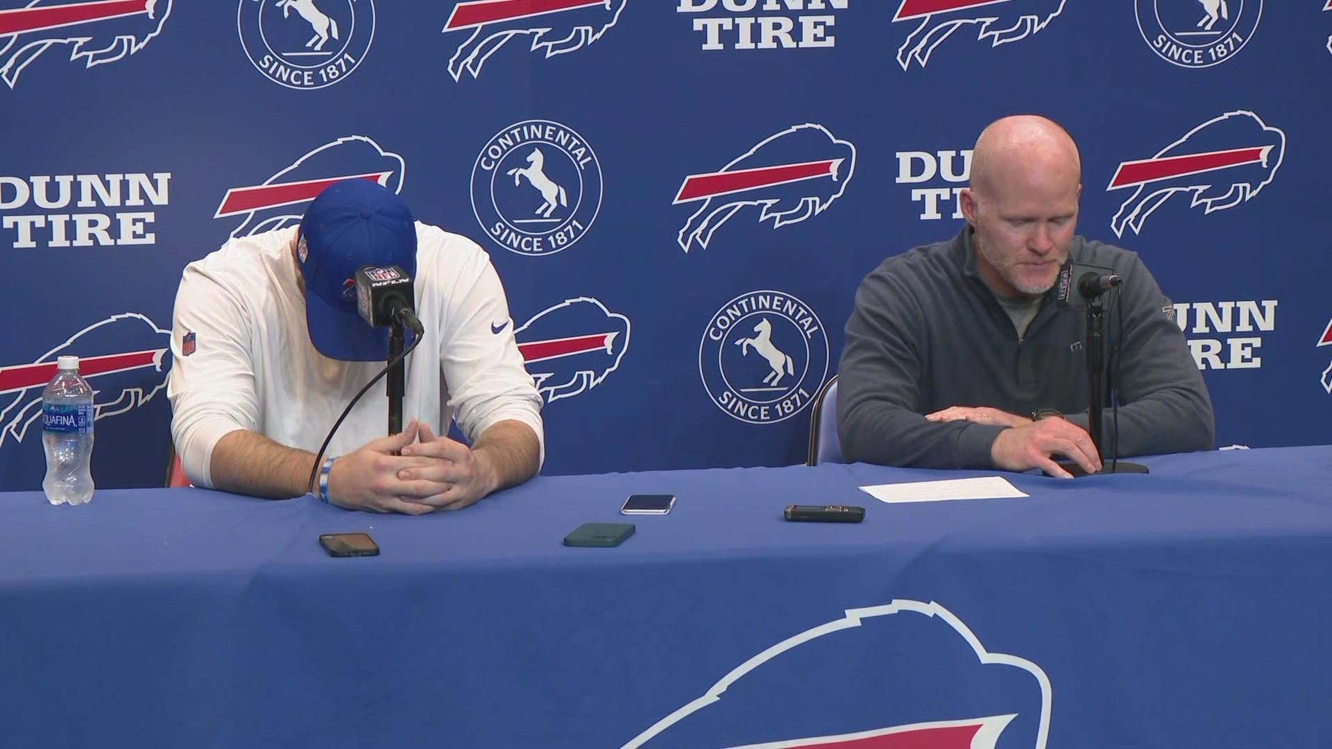 Bills coach Sean McDermott got emotional talking about a social media post that talked about "what maybe Damar's mom is going to share with him when he wakes up."
