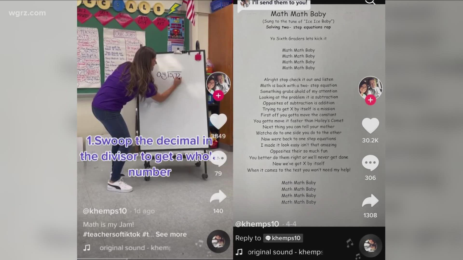A North Tonawanda math teacher has gone viral with her epic math raps.