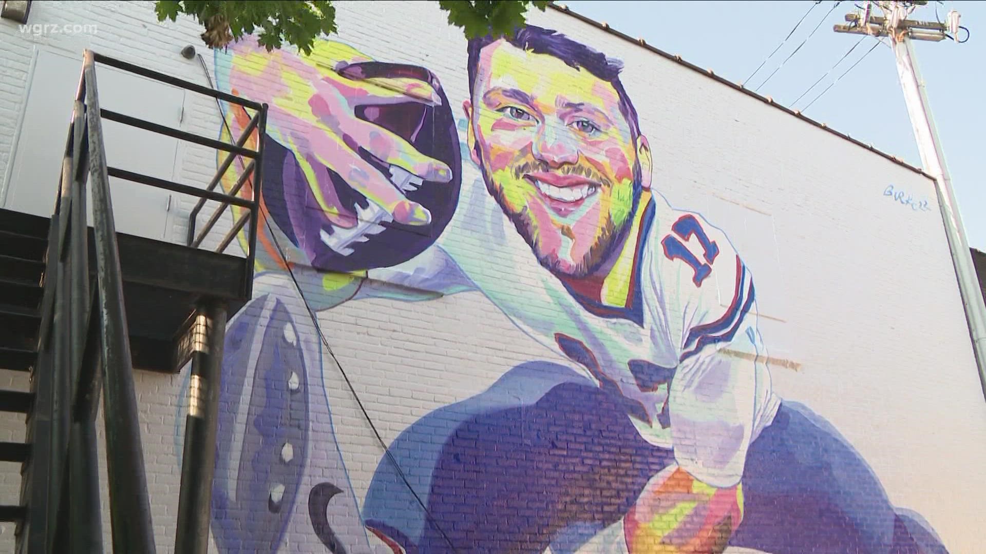While we all wait for the Bills season to kick off, you can enjoy a beer with Josh Allen, well a mural of him that is.