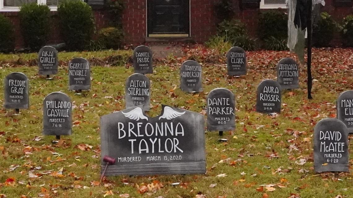 Louisville family uses Halloween decorations to spread message about Black Lives Matter