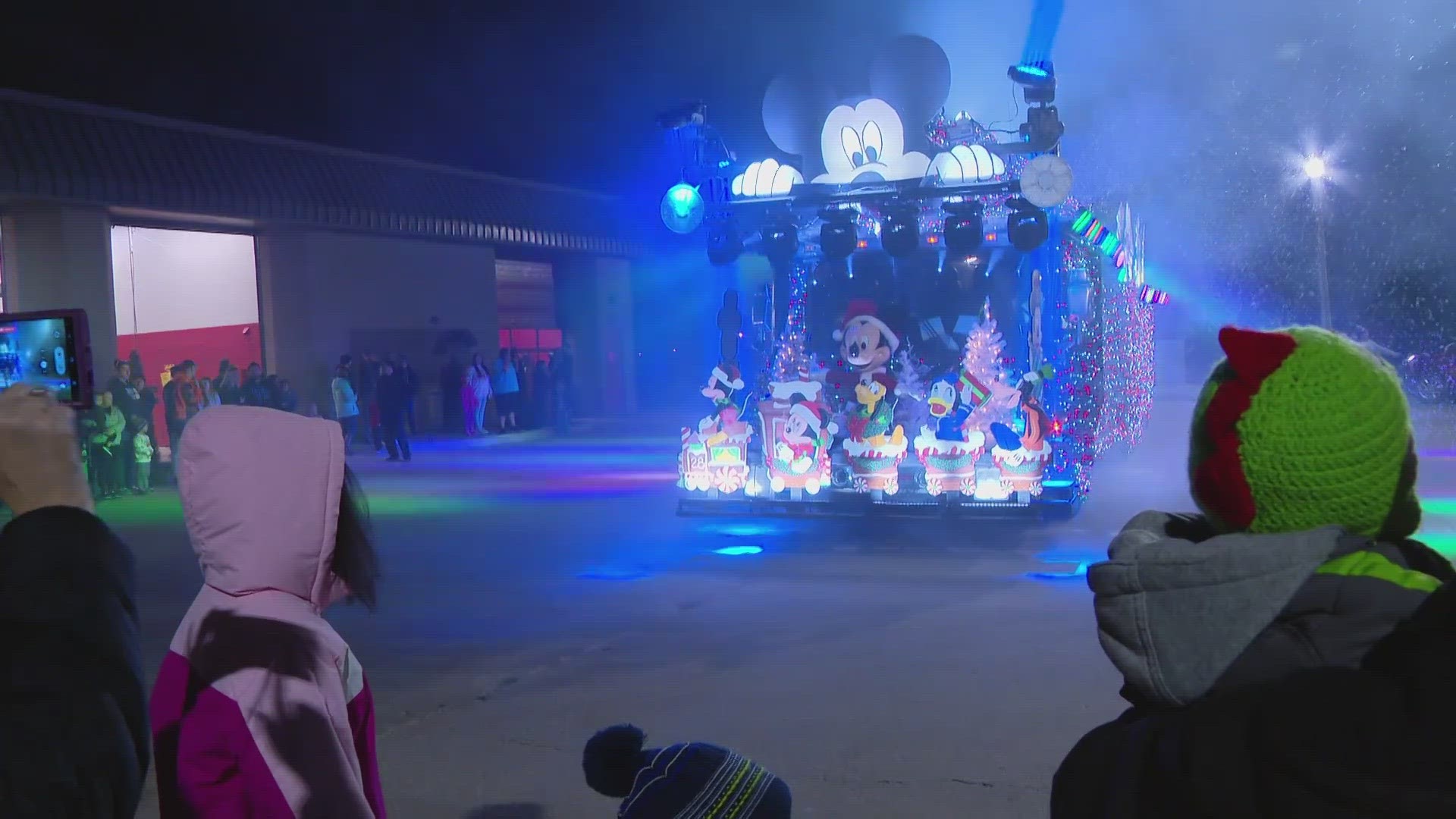 The festive fire truck is decked out with more than 80 thousand lights and will bring Santa through the Zoneton community to help deliver holiday cheer.