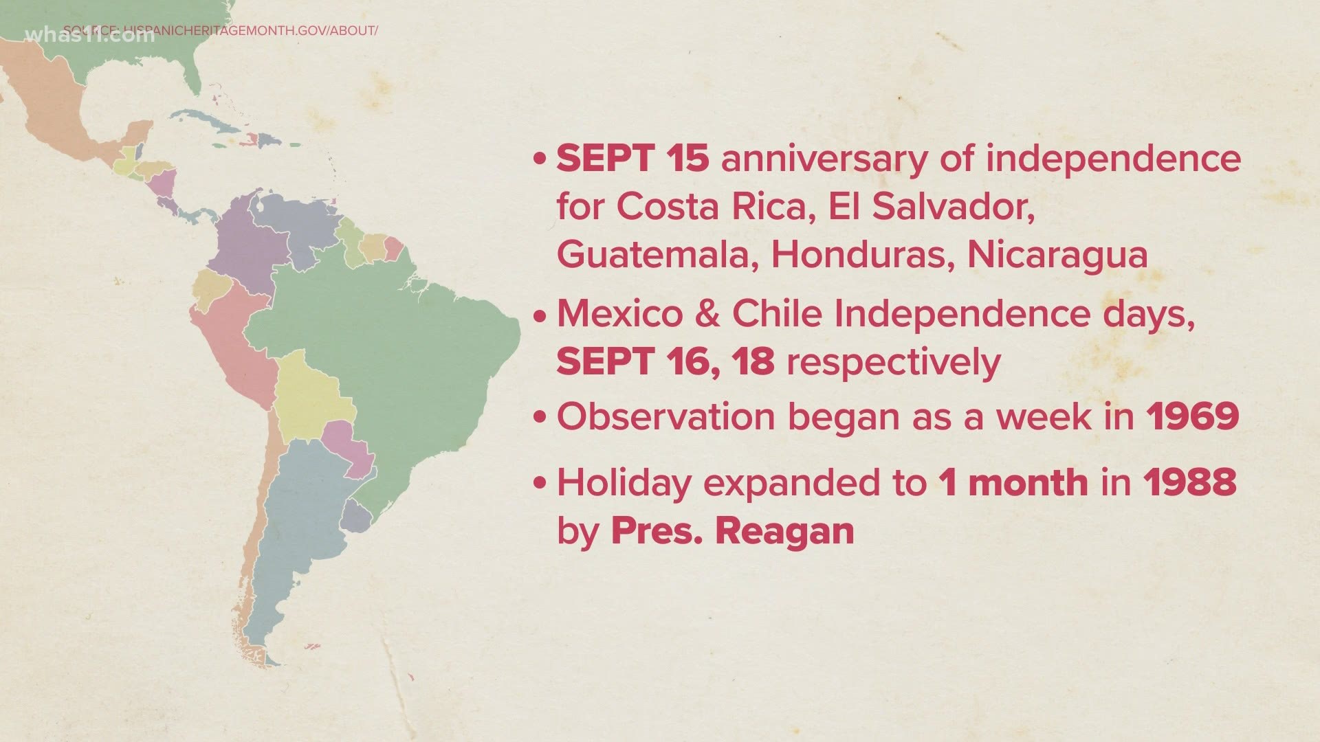 National Hispanic Heritage Month is from Sept. 15- Oct. 15
