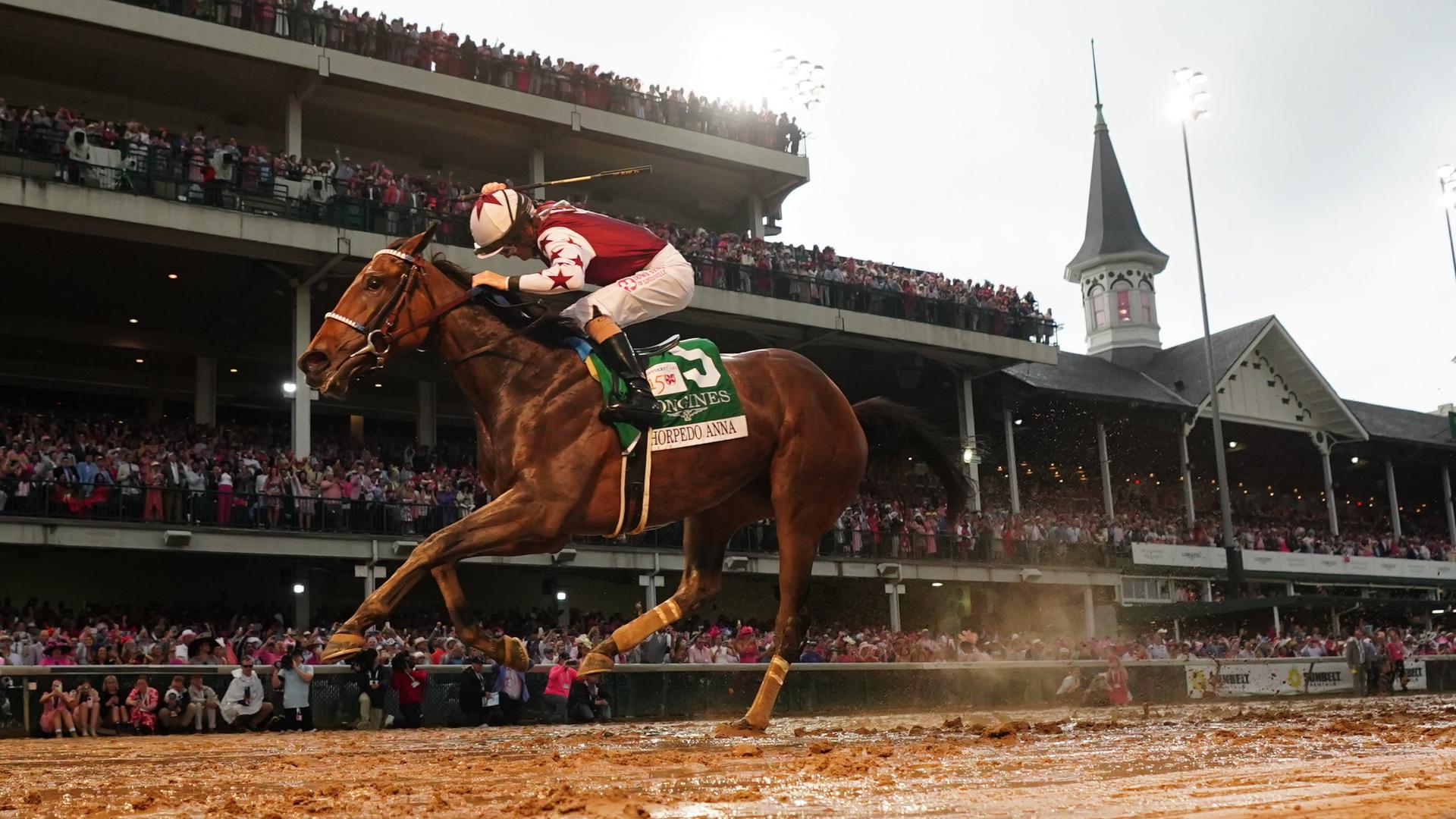 Thorpedo Anna wasn't the favorite to win the Kentucky Oaks, but dominated the sloppy track at Churchill Downs on Friday, May 3.