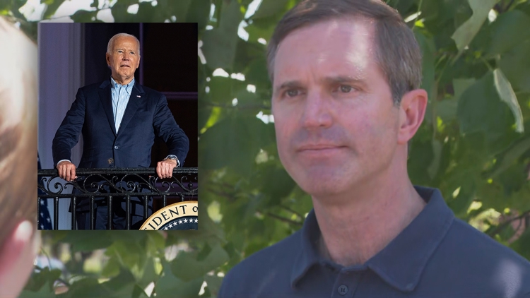 Gov. Andy Beshear reacts to President Joe Biden ending his reelection bid