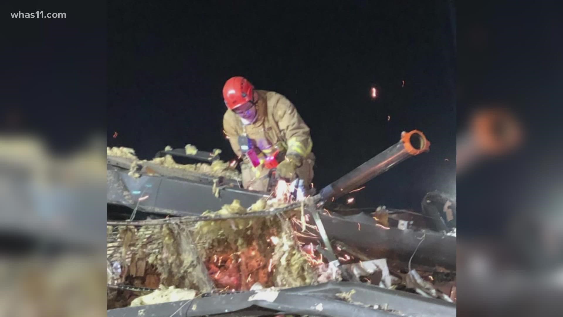 Fire crews answered the call as areas ravaged by tornadoes needed all of the help they could get following the devastation left behind from tornadoes Friday night.