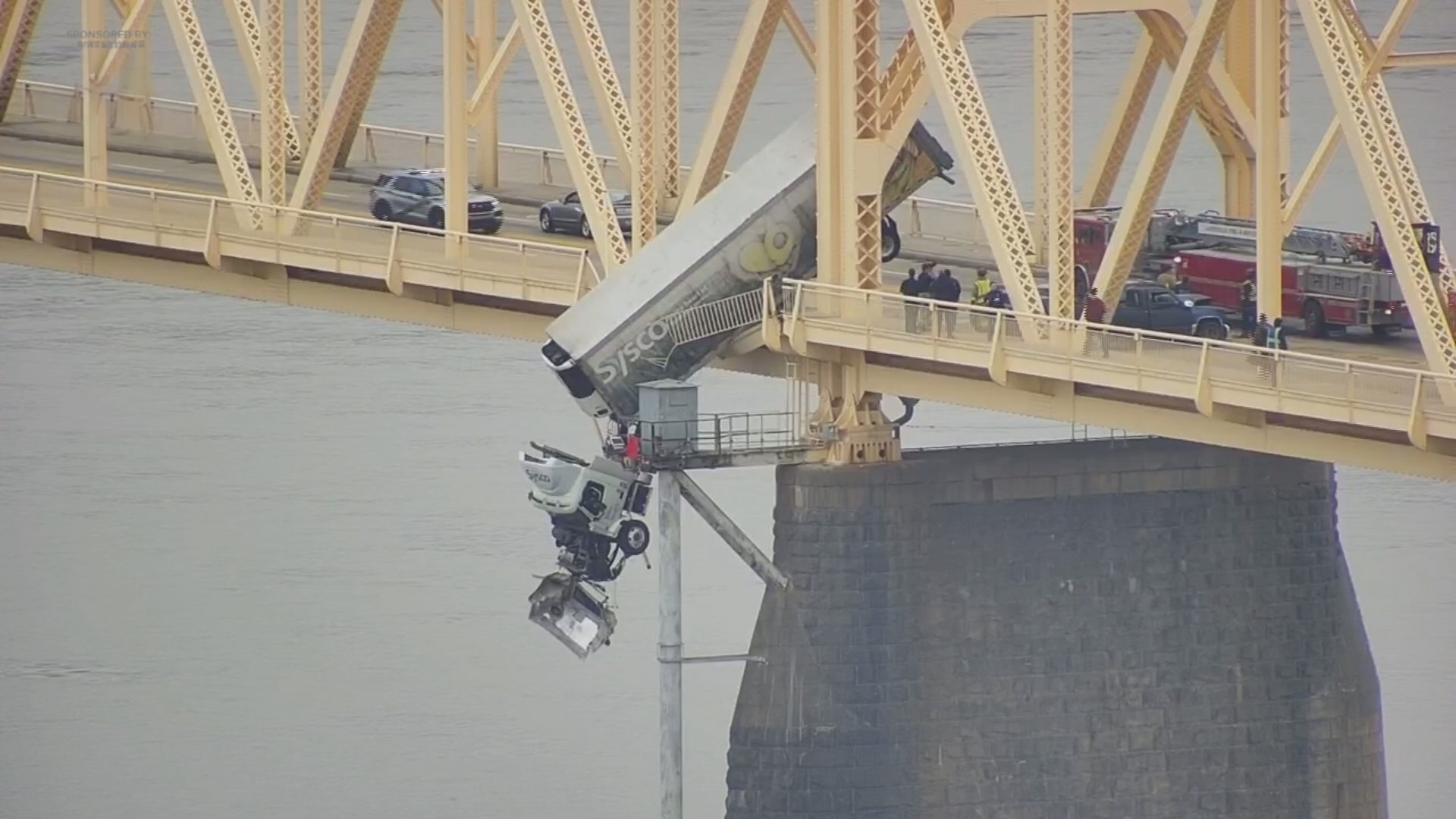 Semi truck driver dangles, rescued from Clark Memorial Bridge | wnep.com
