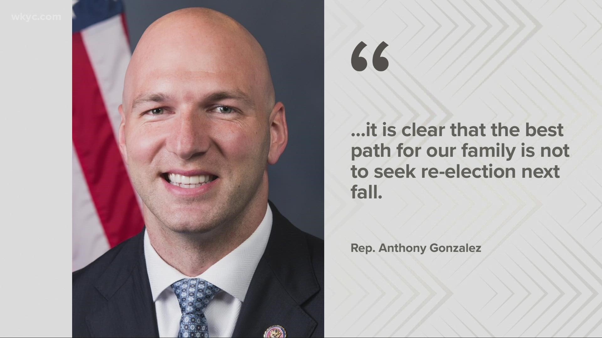 Ohio Republican Anthony Gonzalez announced late Thursday evening that he will not seek reelection in 2022. Gonzalez cited his family and gridlock in Washington DC.