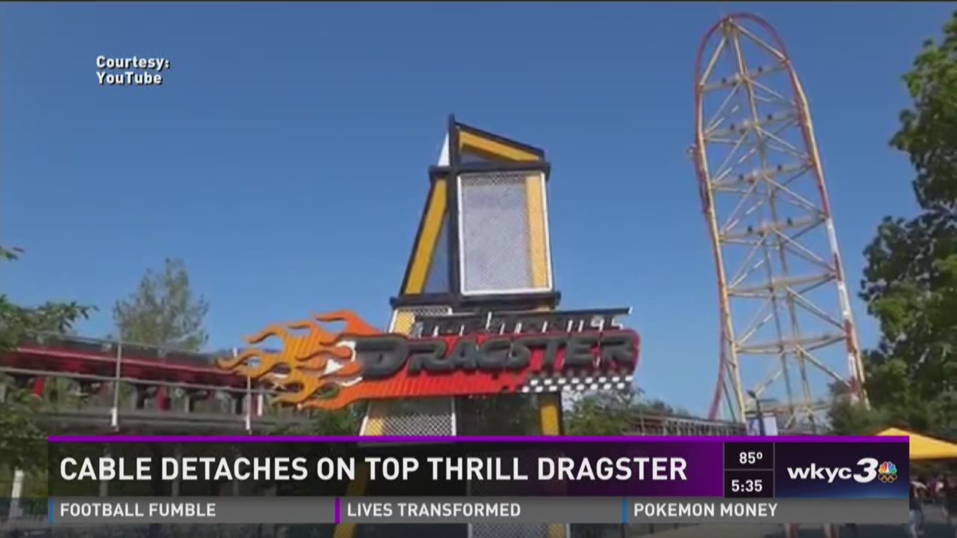 Cable detaches on Cedar Point's Top Thrill Dragster