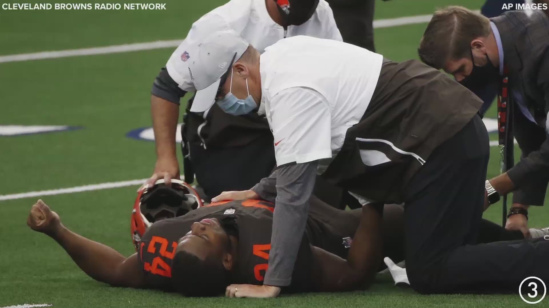 Cleveland Browns running back Nick Chubb left his team's game vs. the Dallas Cowboys with a knee injury on Sunday.