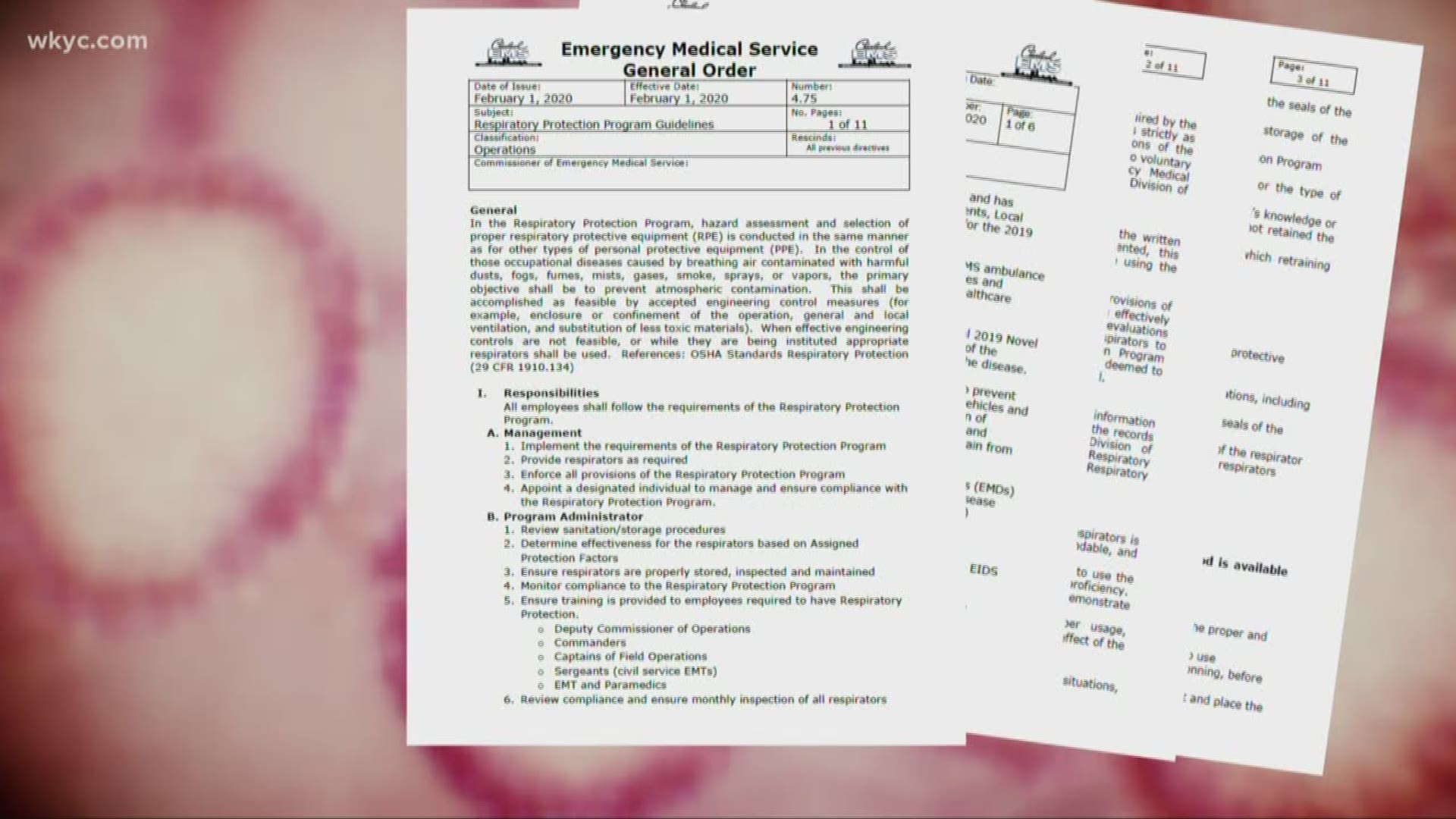 Records obtained by 3News detail what the city’s EMS workers are supposed to do if dispatchers receive calls from people with specific symptoms.