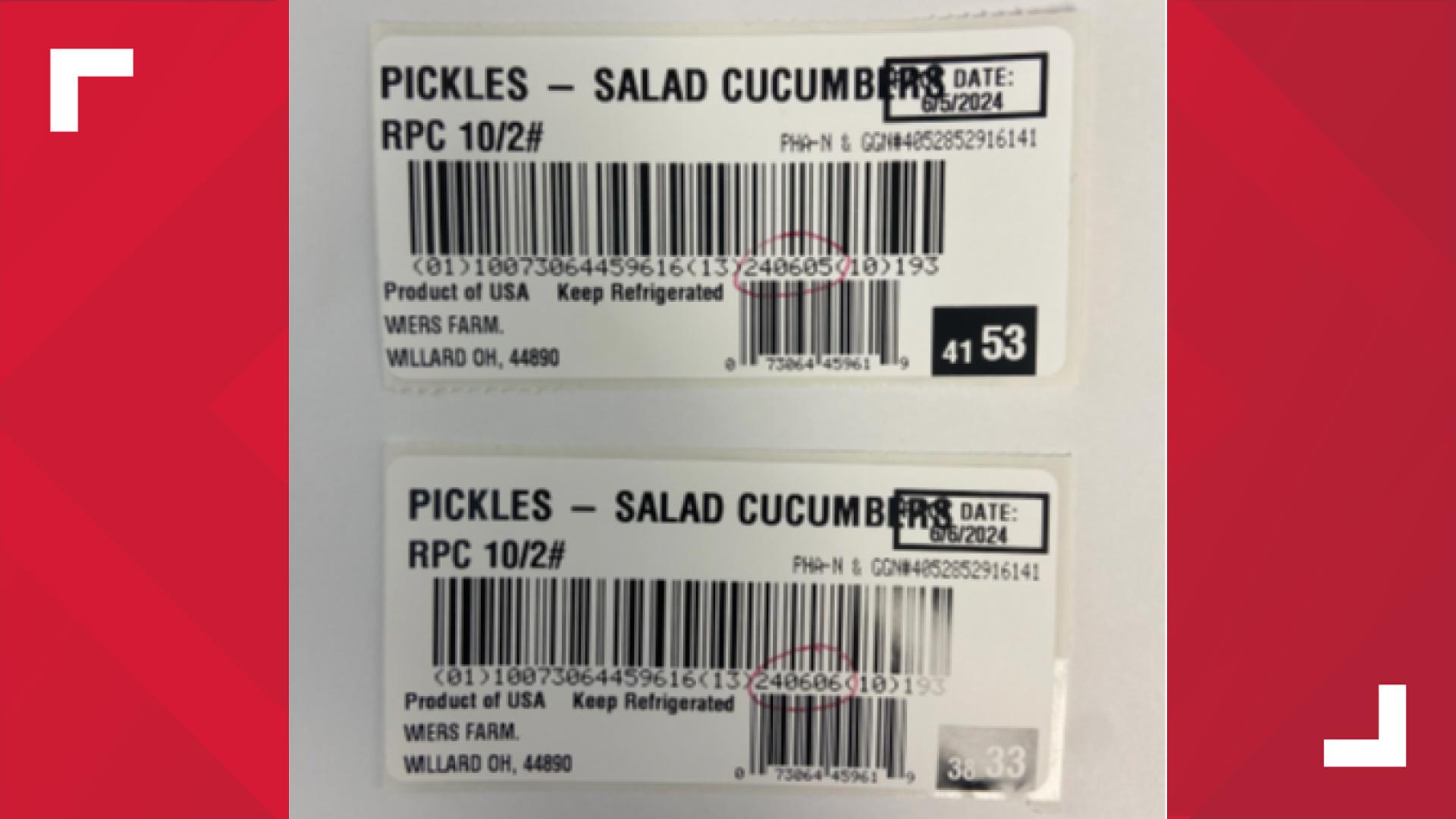 Cucumber recall for some products sold at select Ohio Walmarts