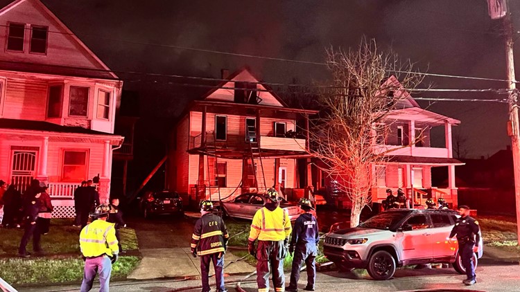 Woman jumps from second floor during overnight house fire in Cleveland ...