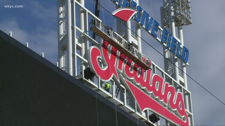 Indians begin removing scripted logo from stadium scoreboard ahead of name change