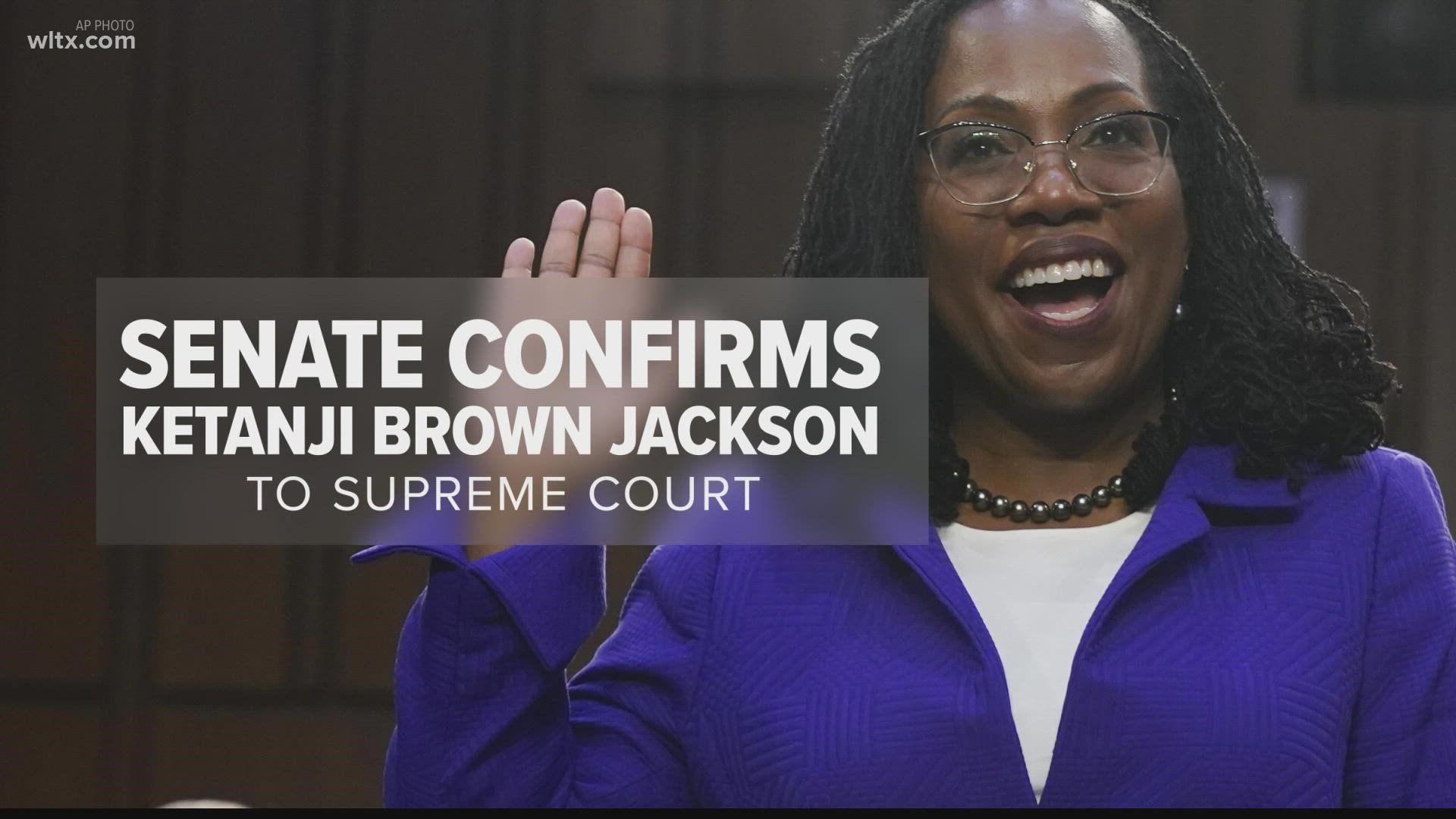 The Senate confirmed Ketanji Brown Jackson to the Supreme Court on Thursday, shattering a historic barrier by securing her place as the first Black female justice.