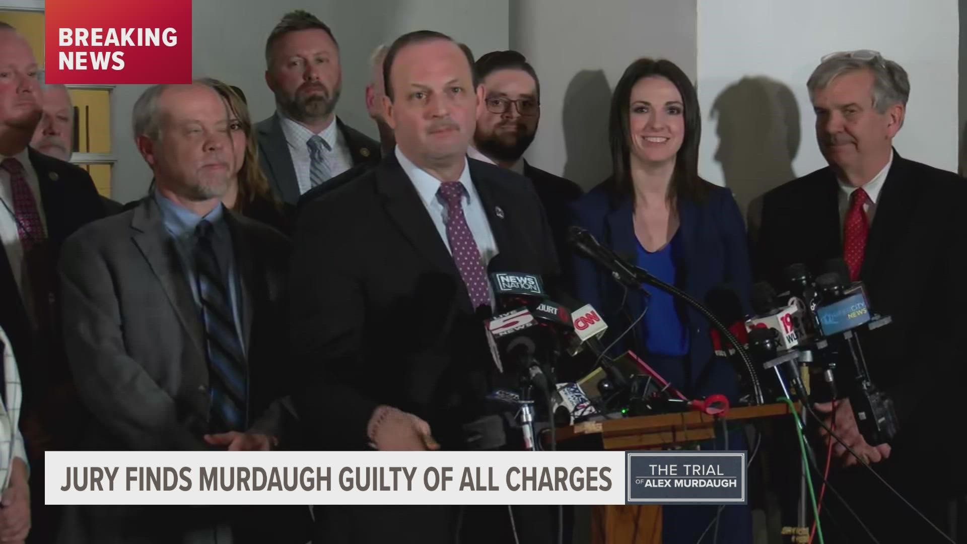 The prosecution team reacts to the news that Alex Murdaugh found guilty.