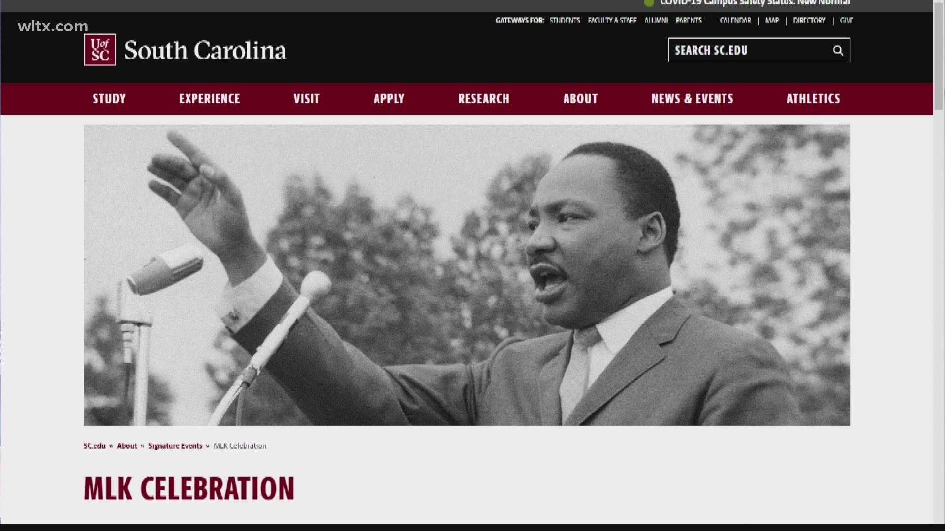 In light of the ongoing global pandemic, the University of South Carolina will celebrate the 2021 MLK Jr. holiday with a lineup of mostly virtual events.