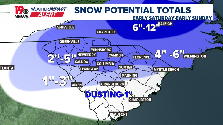 MxM News: How much snow will South Carolina get from the winter storm ...