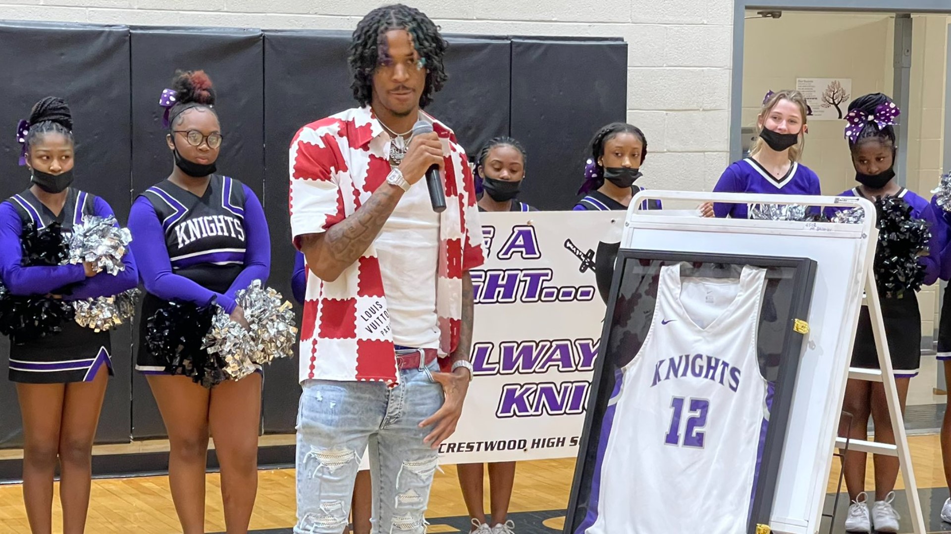 Former Crestwood Knight and current NBA Star Ja Morant came back to Sumter County to see his number 12 jersey retired.