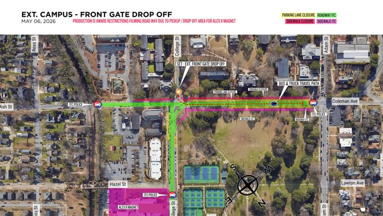 Traffic Impact Alert: Movie filming in Macon will impact local traffic. What roads will be closed?