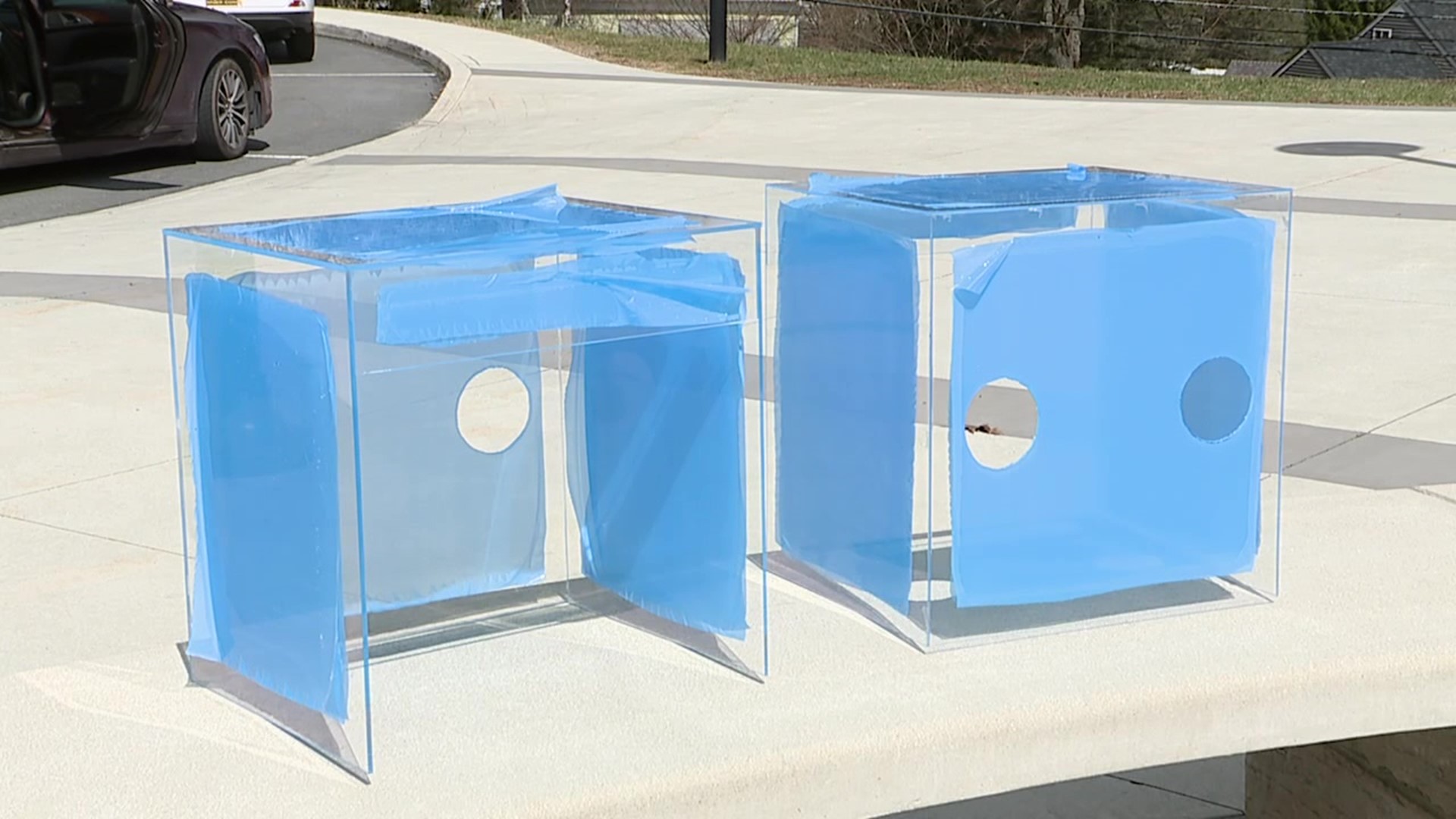 Robotics Team and community business team up to make aerosol boxes for Wayne Memorial Hospital.