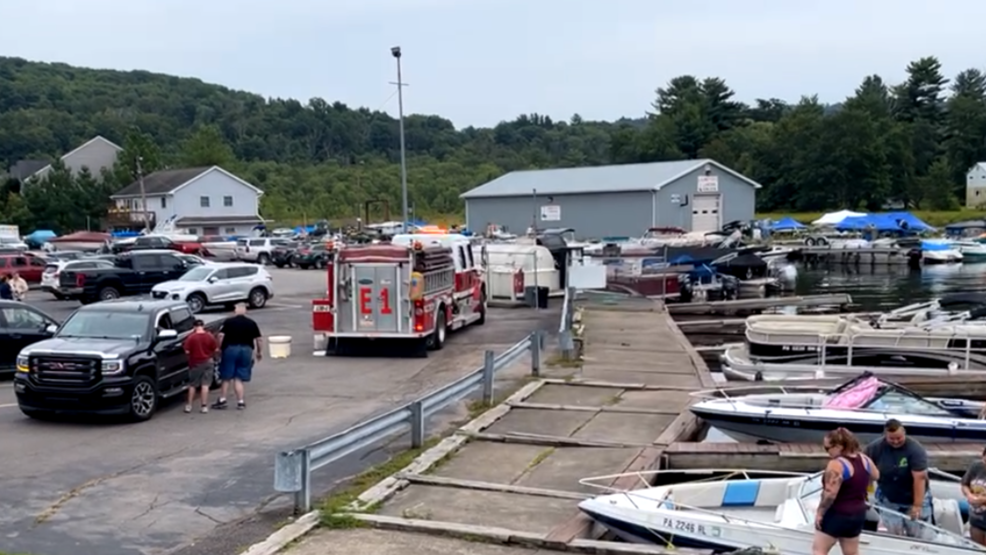 The Department of Environmental Protection says there is a fuel spill at Harveys Lake in Luzerne County.