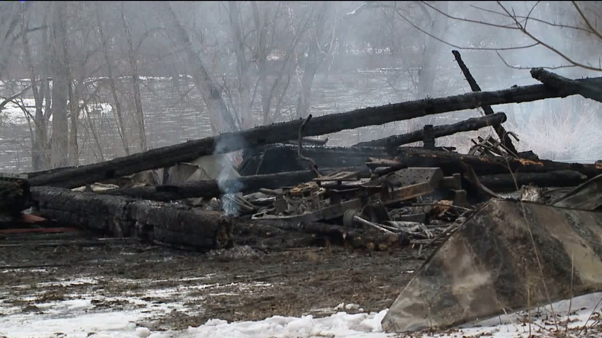 Rekindle at Fire Scene in Northumberland County