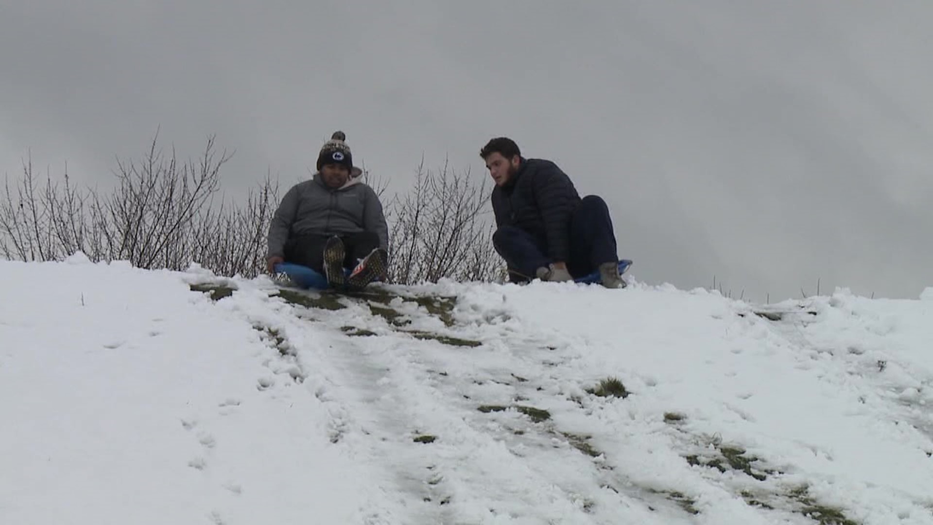 Some people spent their Monday having fun in a snow-covered Kirby Park in Wilkes-Barre.