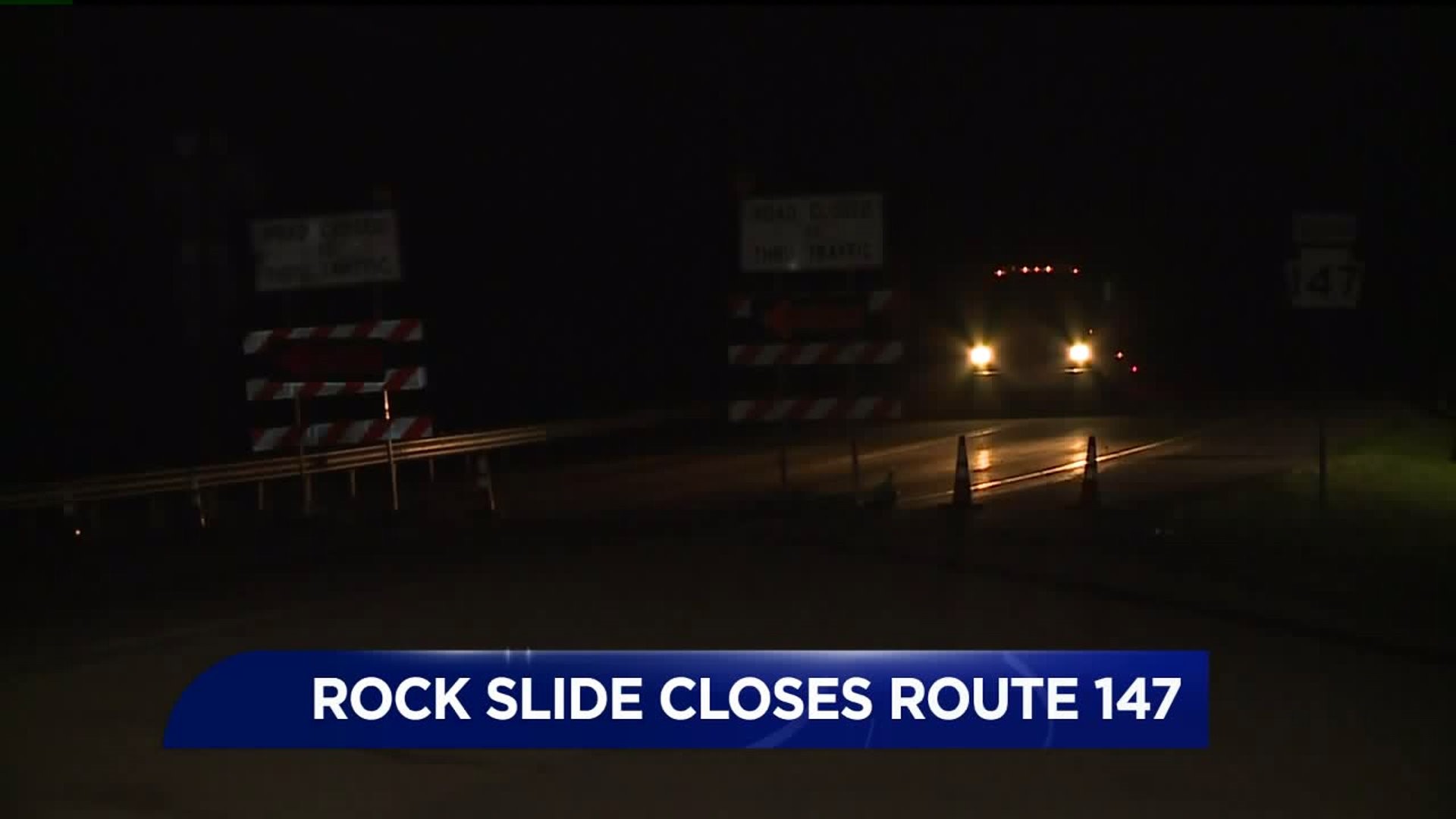 Rock Slide Closes Part of Route 147