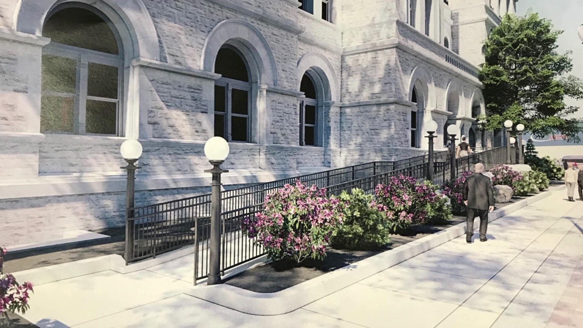 An ADA-accessible ramp is being installed this summer at City Hall in Billtown.