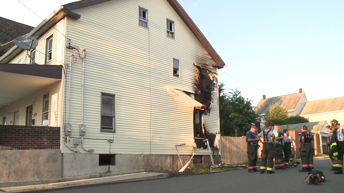 Double Block House Damaged by Fire in Hazleton