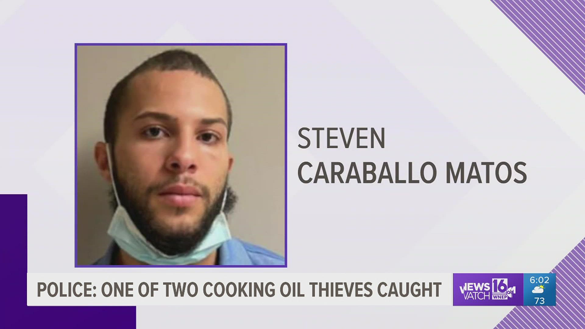 The duo was caught on camera stealing cooking oil from a restaurant in West Pittston last week.