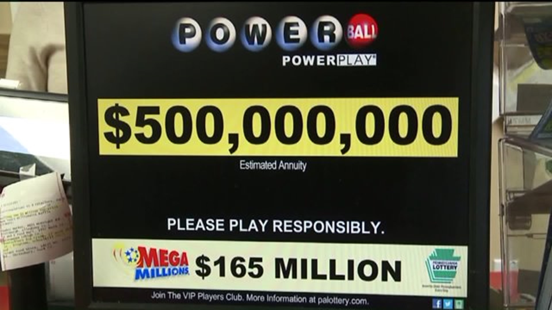 Powerball Jackpot up to $500 Million