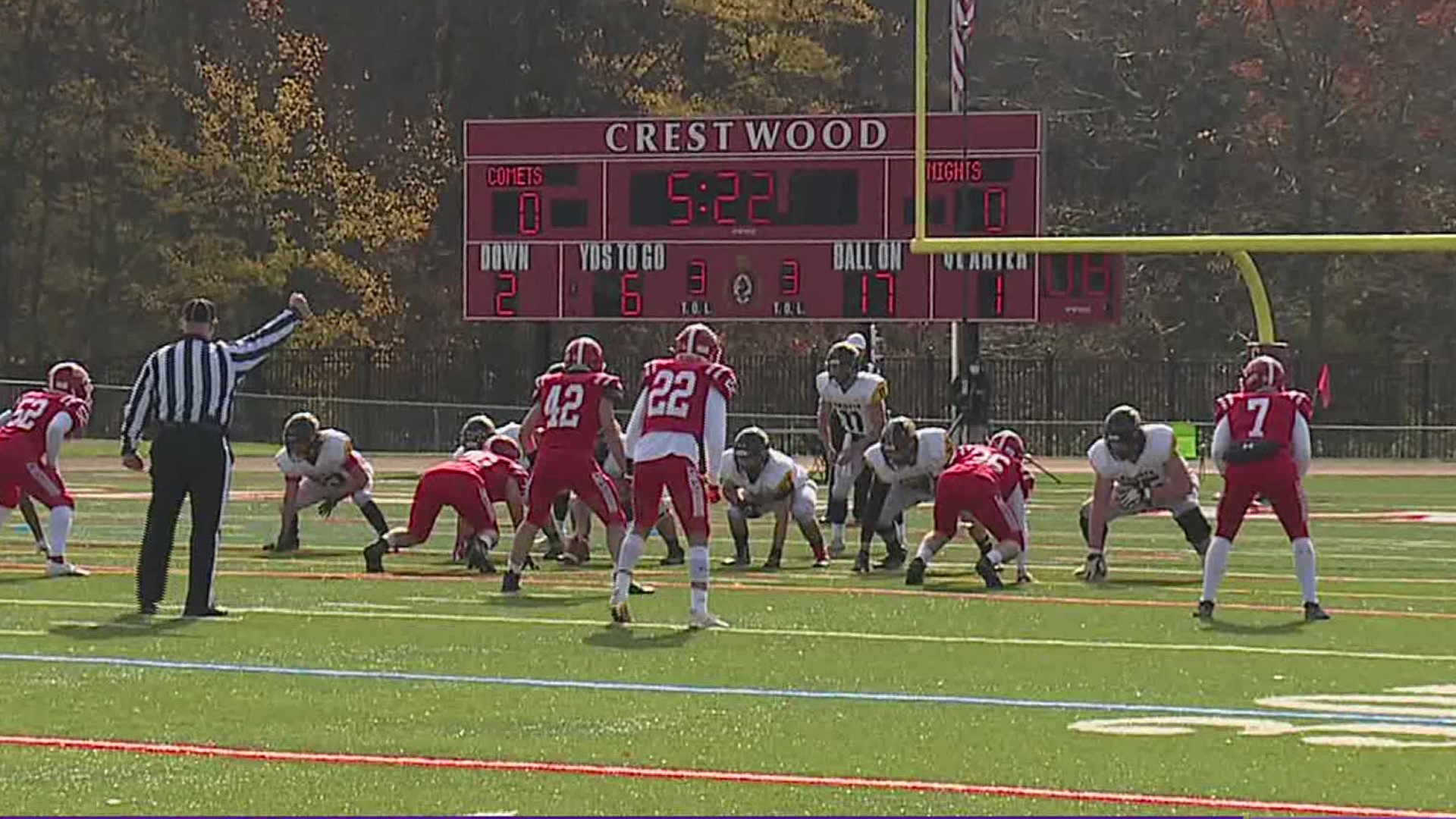 Highlights of Four HSFB games.  Crestwood rallies past Lake-Lehman in overtime.  Valley View over Prep, Danville and Montoursville with big wins