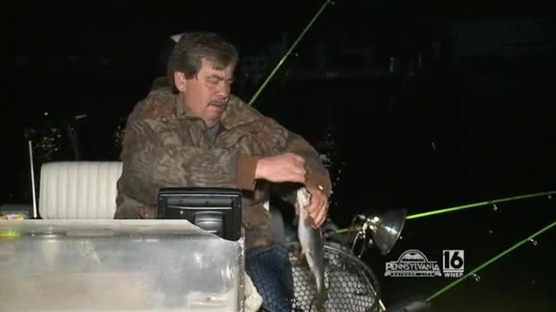 Trout Fishing at Night on Lake Winola